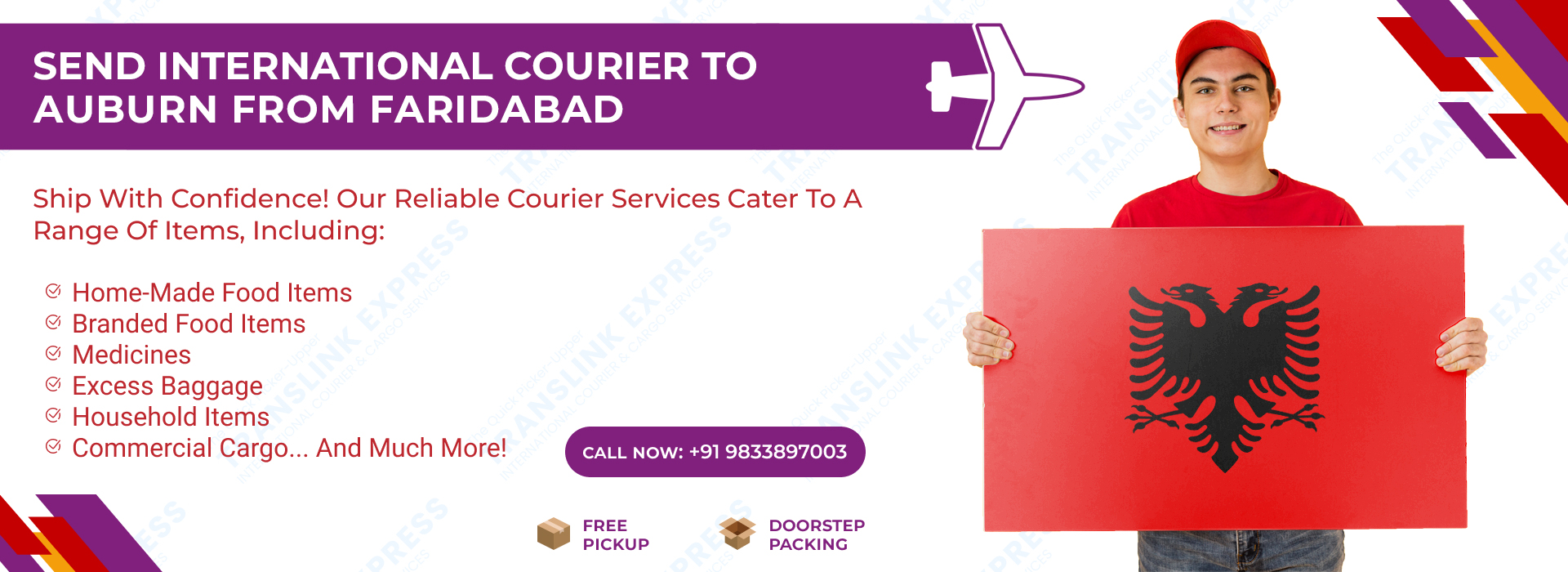 Courier to Auburn From Faridabad